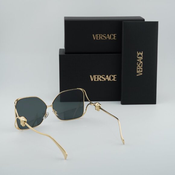 Versace VE2288 100287 Square Sunglasses – Gold/Dark Grey main image 8